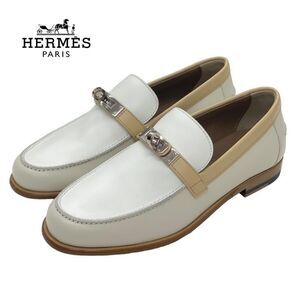 Unused Hermes D'estaing Loafers Leather Shoes Moccasins Flat Shoes Kelly